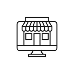 Online Store icon Vector design Illustration. Modern Online Shopping icon vector design concept for e-commerce, online store and marketplace website, mobile, logo, symbol, button, sign, app UI