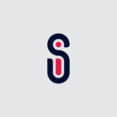 SI - initials or logo. I and S monogram. Logotype. Vector design element or icon.