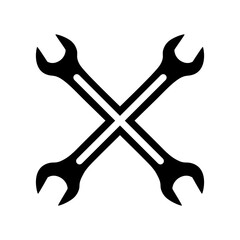 The logo of the spanners is cross - on-cross in a vector.Spanners in black color vector illustration.