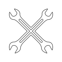 The logo of the spanners is cross - on-cross in a vector.Spanners in black color vector illustration.