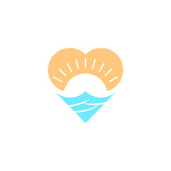 Love Summer, Beach Summer Shiny Holiday Logo Design