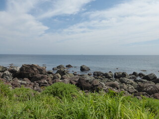 初島島内周遊道から見る夏の太平洋（静岡県熱海市）