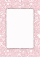 romantic card template for valentine's day with hearts background
