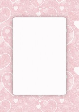 romantic card template for valentine's day with hearts background