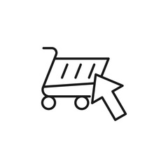 Shopping Cart with Arrow icon Vector Design. Shopping Cart icon with Arrow design concept for e-commerce, online store and marketplace website, mobile, logo, symbol, button, sign, app UI