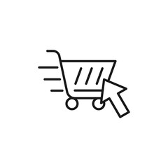 Shopping Cart with Arrow icon Vector Design. Shopping Cart icon with Arrow design concept for e-commerce, online store and marketplace website, mobile, logo, symbol, button, sign, app UI