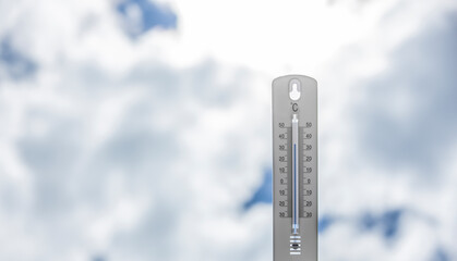 Thermometer bei Heissen Temperaturen vor Hintergrund