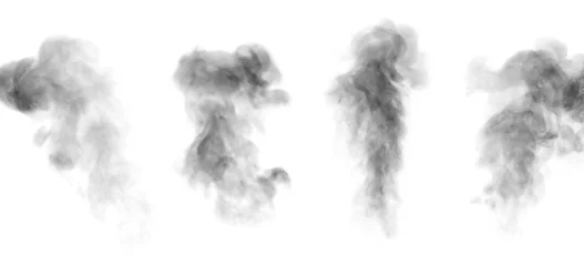 Fotobehang rook stoom geïsoleerde witte achtergrond © VRVIRUS