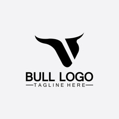 Bull logo and symbols vector template icons app