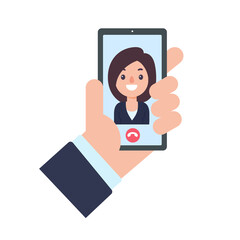 vector businessman on computer screen online meeting concept