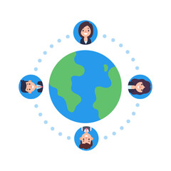 vector businessman on computer screen online meeting concept