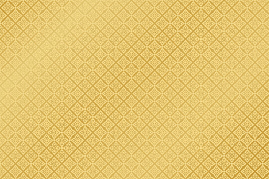 Thai art and asian style luxury banner gold background pattern,Thai Pattern golden background - Vector