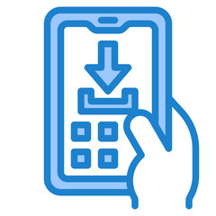 Obraz premium mobilephone blue style icon