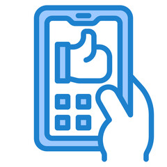 Obraz premium mobilephone blue style icon