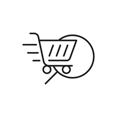 Shopping Cart with Search icon Vector Design. Shopping Cart icon with Searching design concept for e-commerce, online store and marketplace website, mobile, logo, symbol, button, sign, App UI