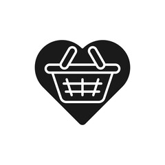 Shopping Wish List icon Vector Illustration. Shopping Wish List with Love Shape icon design concept for e-commerce, online store and marketplace website, mobile, logo, symbol, button, sign, App UI