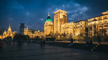 Obraz premium The Bund sightseeing street, Shanghai, China