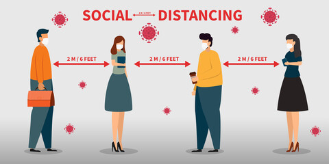 Air infections. Transmission of the disease from one person to another. Social distancing for protection coronavirus outbreak. Covid-19 Novel Coronavirus 2019. Human using internet app connection.
