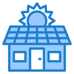 Naklejka premium solar cell blue style icon
