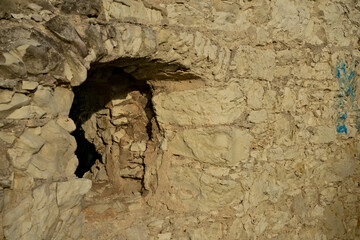 ruins of a white stone granary in Kazimierz Dolny