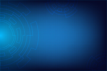 Abstract Blue Technology background Line Circle with light redial in back. Creative template for design element and presentation.