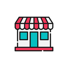 Store icon Vector design Illustration. Store Building icon vector design for e-commerce, online store and marketplace. Market Shop icon vector for website, mobile, logo, symbol, button, sign, app UI