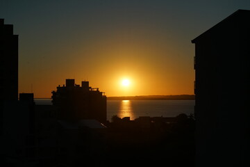 Obraz premium sunset in the city