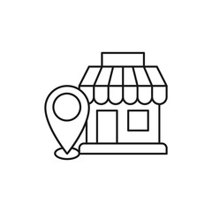 Store with Location icon Vector design Illustration. Store with Location Point icon vector design for e-commerce, online shop and marketplace website, mobile, logo, symbol, button, sign, app UI