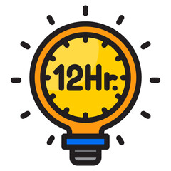 12hour color line style icon
