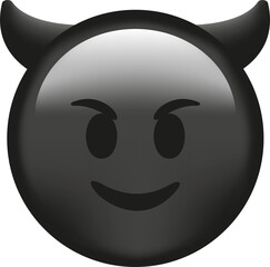 Vector emoji. Angry face. Devil angry vector emoji. Angry emoticon. Cute emoticon isolated on white background.