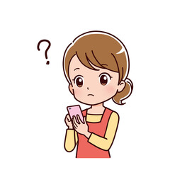 スマホを使う女性のイラスト