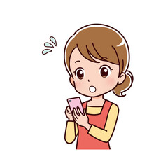 スマホを使う女性のイラスト