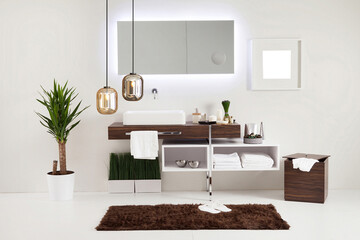 modern wall clean bathroom style and interior decorative design, modern lamp