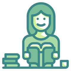 reading green twotone line icon