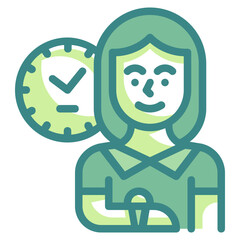 time green twotone line icon