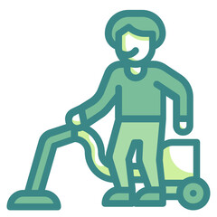 vacuum green twotone line icon
