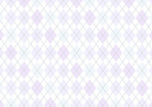 【背景素材】アーガイルチェック柄64　白背景（紫、ピンク、ラベンダー、グレー）
