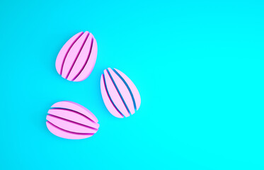 Pink Seeds of a specific plant icon isolated on blue background. Minimalism concept. 3d illustration 3D render