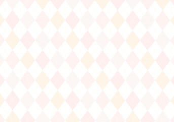 【背景素材】アーガイルチェック柄55　白背景（茶色、ピンク、グレー、オレンジ）