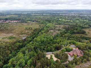 Fototapeta na wymiar aerial view of Poole Crematorium in Dorset uk