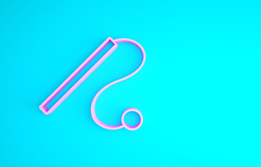 Pink Pet cat toy icon isolated on blue background. Minimalism concept. 3d illustration 3D render