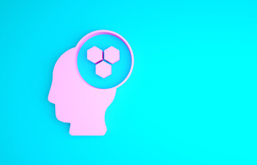 Pink Beekeeper icon isolated on blue background. Special protective uniform. Minimalism concept. 3d illustration 3D render