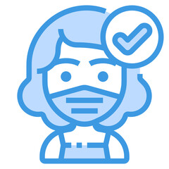 Check blue line icon