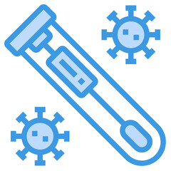 Test Tube blue line icon