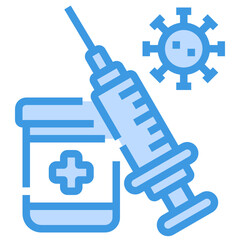 Vaccine blue line icon