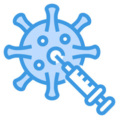 Vaccine blue line icon