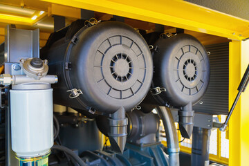 Internal details of portable compressors close-up