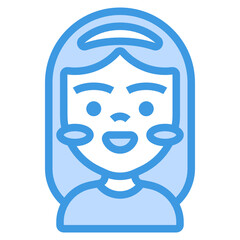 Girl blue line icon