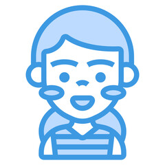 Girl blue line icon