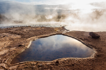 Blesi geysir in the Haukadalur valley, Iceland